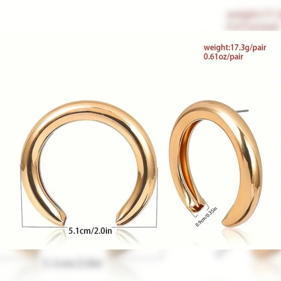 Gold Tone Open Hoops Glamorous 🤩🤩🤩 - Picture 4 of 5